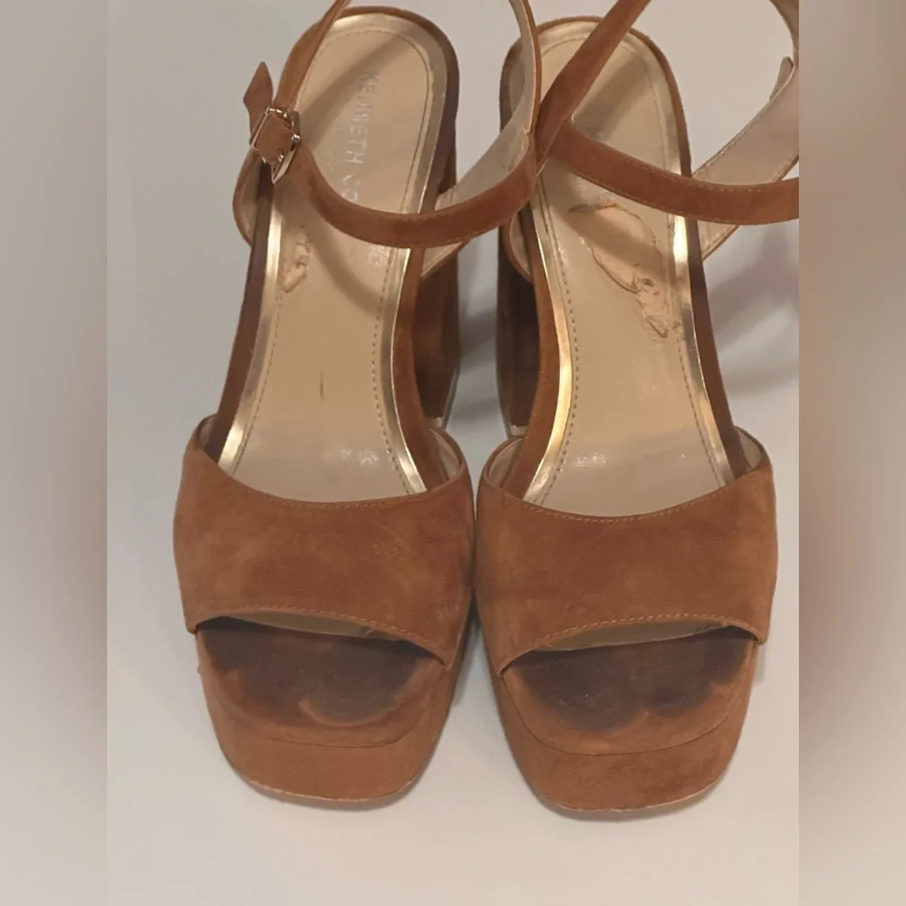 Kenneth Cole New York Dolly 115 Platform Brown Suede Sandals